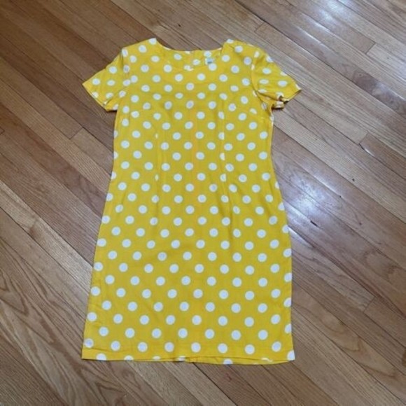 Vintage Retro Dress by Habits Size 14 Yellow Polka Dot Made in USA RUNS SMALL - Picture 3 of 16